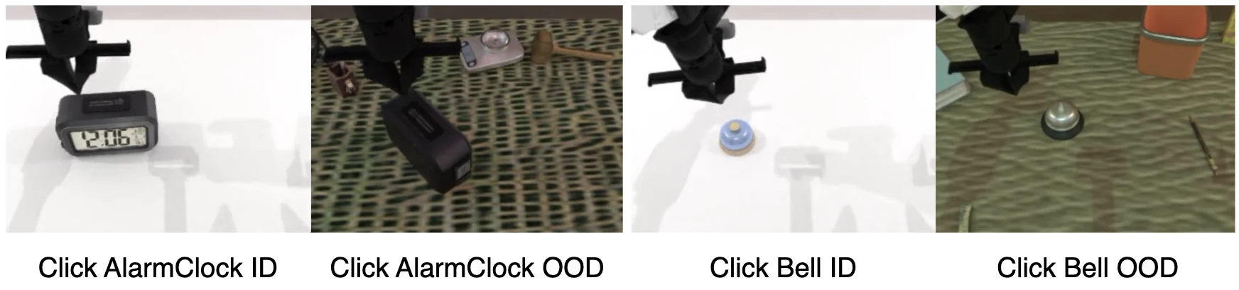 In-distribution vs out-of-distribution RoboTwin scenes